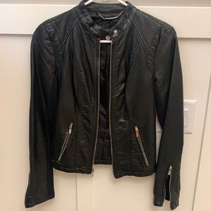 Express black leather jacket xs